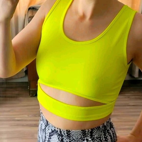 SHEIN Tops - Neon Cut Out Crop Top